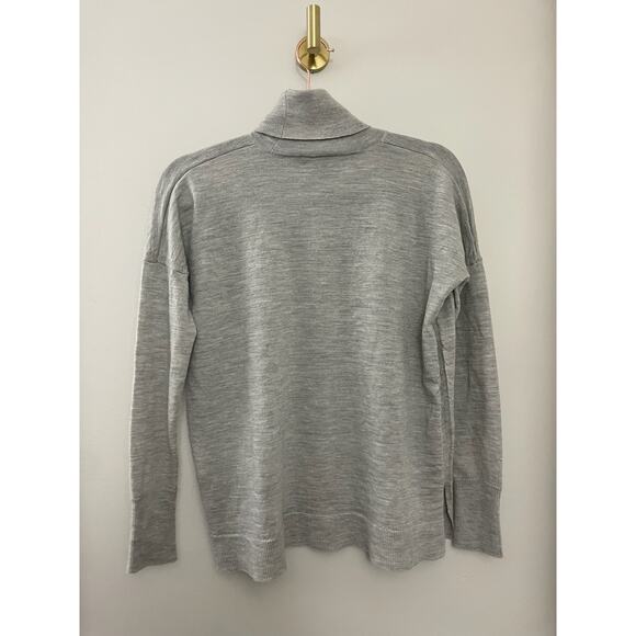 J. Crew Classic Gray Minimalist 100% Merino Wool Boxy‎ Turtleneck Sweater XS/S - Picture 8 of 8